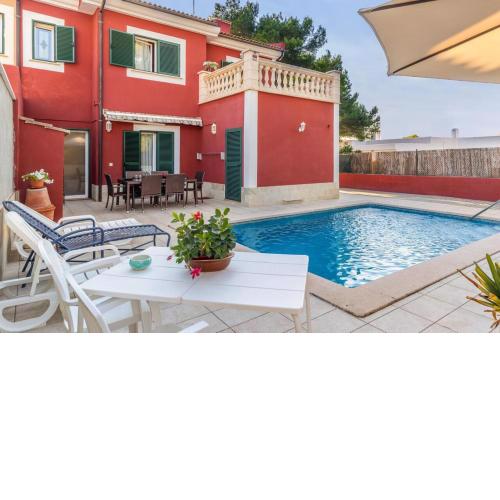 3 bedrooms villa at Llucmajor 500 m away from the beach with sea view private pool and furnished terrace