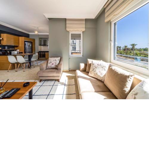Amazing Flat within Walking Distance to Private Beach with Shared Pool and Sea & Pool View in Aksu Antalya