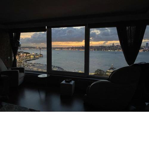 An apartment with a unique view
