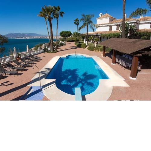 Andalusian villa on the sea and the bay of Malaga