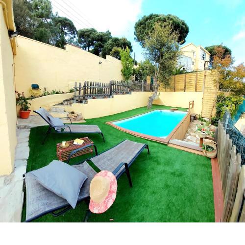 ANGLADA Villa con piscina privada, vistas al mar
