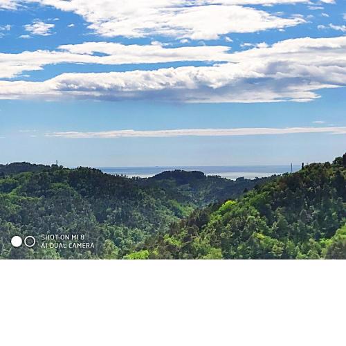 Antica casa in collina con vasta terrazza e panorama sul mare