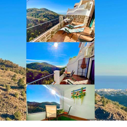 Apartamentos Axarquia 1, terraza privada con vistas a la montaña rio y al mar