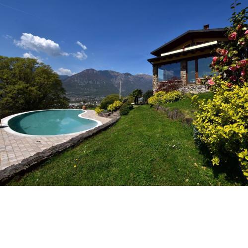 Apartment in villa with pool garden and lake view