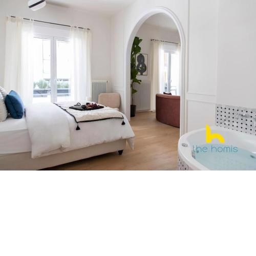 Athenian Elegance, Ensuite Whirlpool & Fireplace Near Acropolis