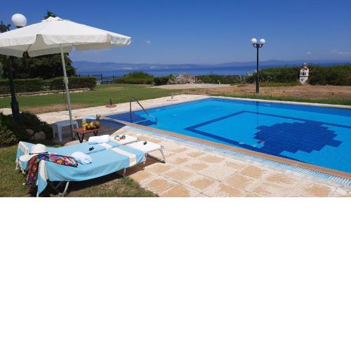 Blue Pastel Villa - large shared pool, wide sea view