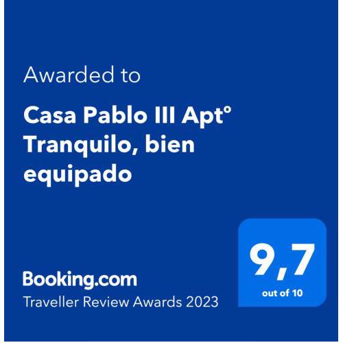 Casa Pablo III Aptº Tranquilo, bien equipado