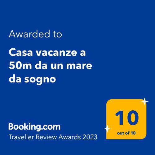 Casa vacanze a 50m da un mare da sogno
