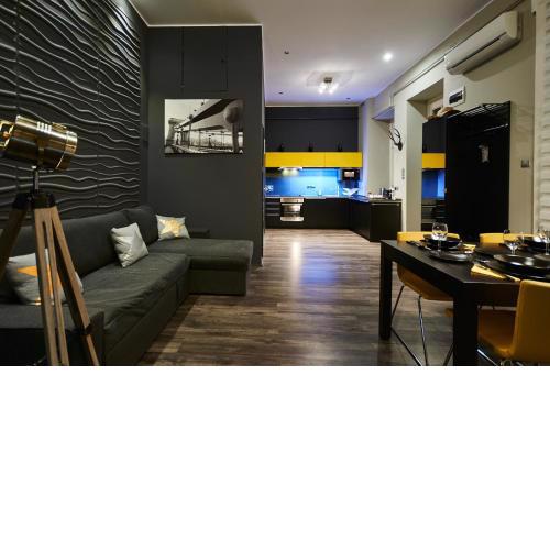 Central Location Yellow-Black Apartment