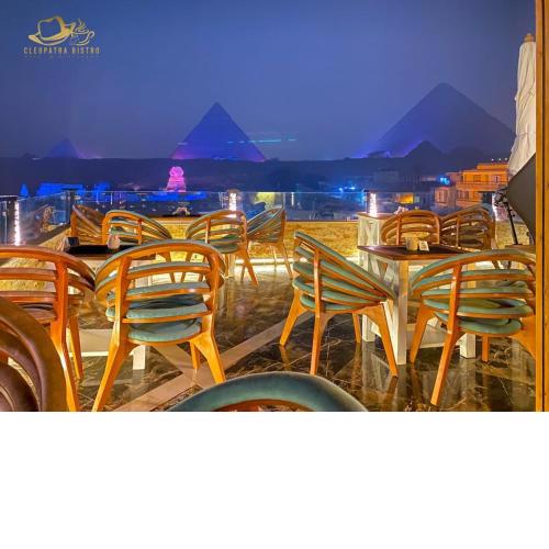 Cleopatra pyramids view