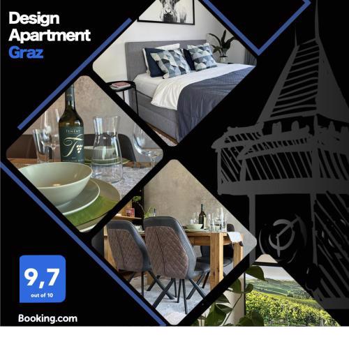 Designapartment Graz City -55m2-free parking & wifi