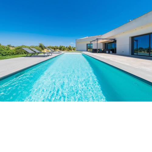 designer villa in a rural setting with swimming pool and mountain views