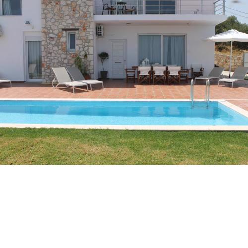 DIMITRA apartment with private pool and sea view -the ground floor of a two storey building