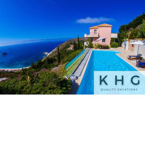 Elli's Villas complex in Petani beach! Majestic wide angle sea views along Petani beach!