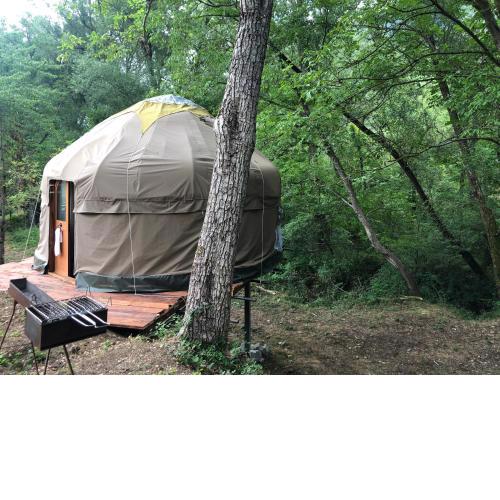 Family Treehouse Yurt in Nature Reserve with Pool and outdoor kitchen