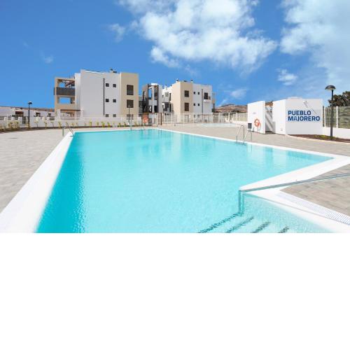 Flat with large terrace in modern residential complex with swimming pool