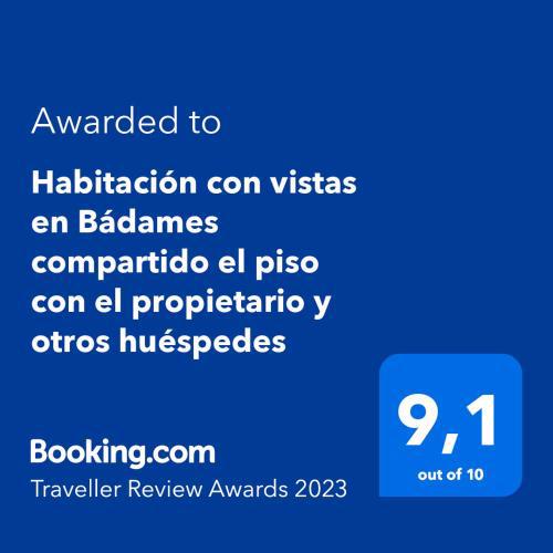 Habitación con vistas en Bádames compartido el piso con el propietario y otros huéspedes