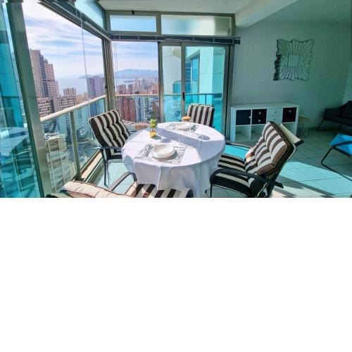 Large and sunny all-day balcony with stunning sea views