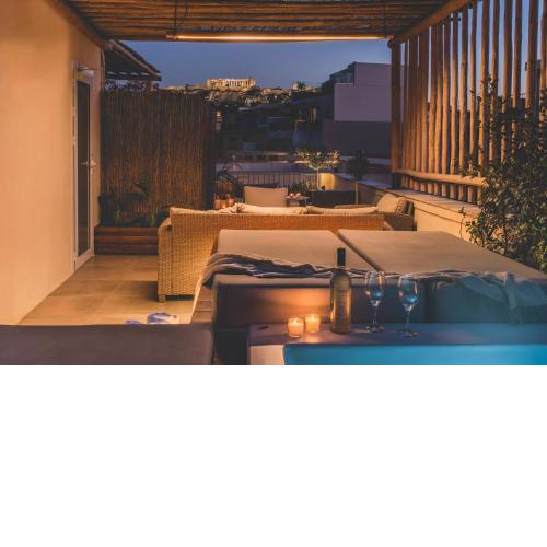 Luxury Apartment with Acropolis view Terrace and Jacuzzi in the Heart of Athens - Living Stone Azurite