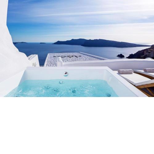 Luxury Santorini Villa Aegean Magic Villa Indoor Outdoor Plunge Pool Sea Caldera View 1