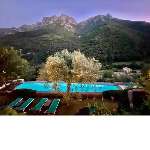 Medieval mountain setting with private garden