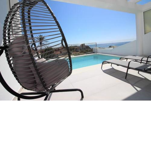 Modern house, private heated pool and sea views