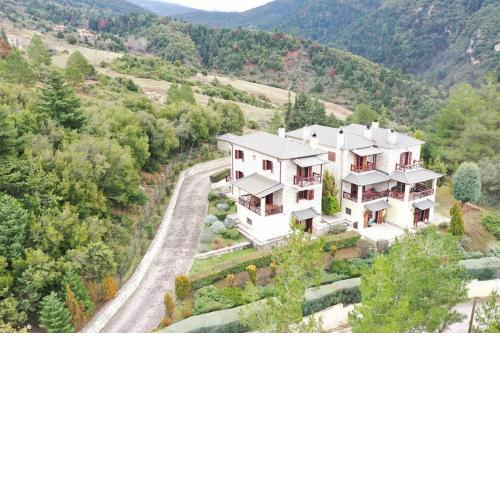 Mountain stone villa with fireplace