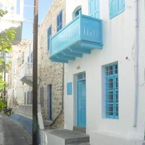 Nisyros stone house with roof top terrace.