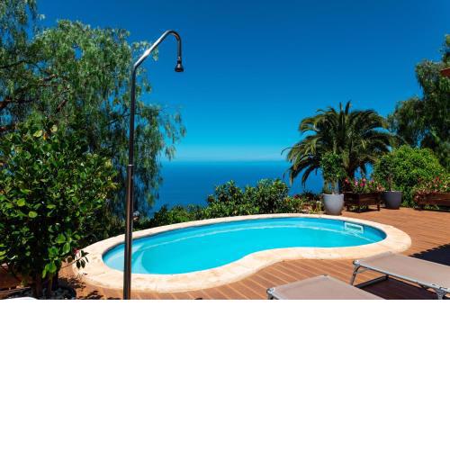 One bedroom villa with sea view private pool and furnished garden at Tijarafe