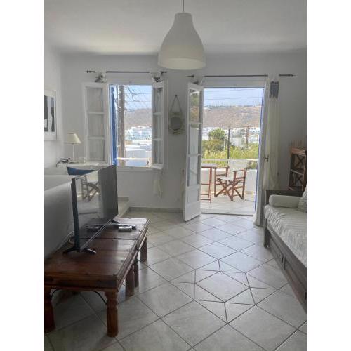 Platys Gialos beach house with sea view balcony