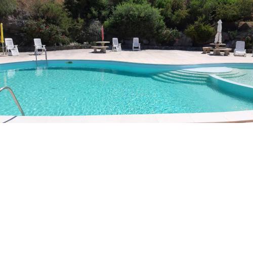 Quiet with a big pool and a Spectacular view.