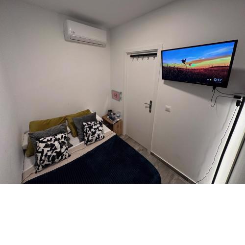 Room in Guest room - Cozy room by Madrid Rio with sofa bed in the living room