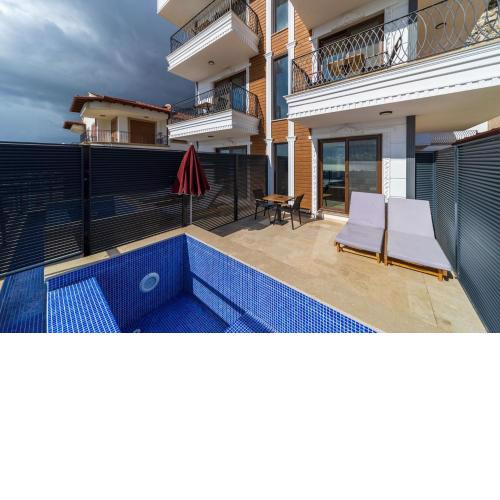Sea and Nature View Cozy Flat with Pool in Kas