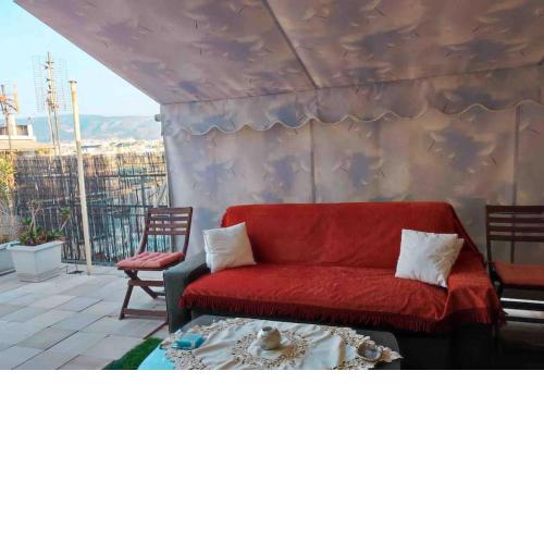 Spacious private rooftop studio, mountain and sea view