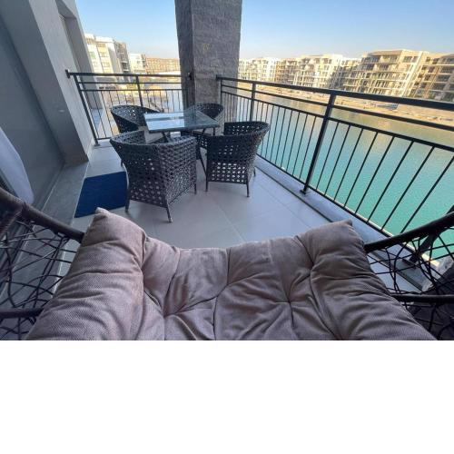Studio for rent at marina marassi 1 first row Qanal with new furniture