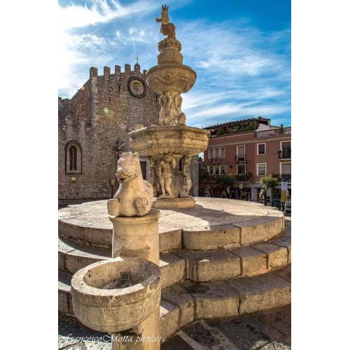 Taormina castle and sea view
