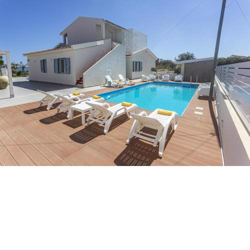 The villa offers a spacious, sea facing terrace ideal for taking in the stunning views