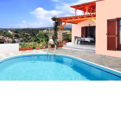 Villa Sunset with stunning sea view, kids area and hammocks on roof terrace