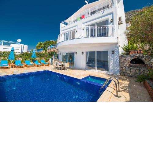 Villa with Children's Pool and Sea View for 6 People in Antalya, Kaş - Awz135