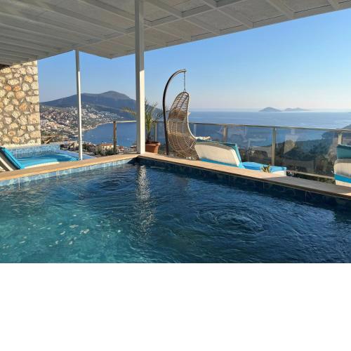 Villa with Sea View and Jacuzzi for 4 People in Kaş, Kalkan - Awz120