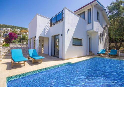 Villa with Sea View and Private Pool for 8 People in Antalya, Kalkan - Awz125