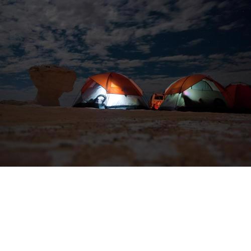 white desert camping