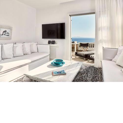 Wonderful Mykonos Villa Exclusive Guestroom Sea View 1 Bedroom Beautiful Sea Views Intimate Interior Elia Beach