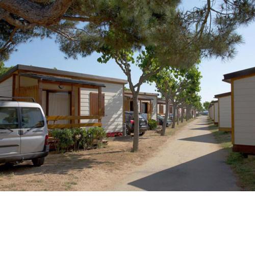 Wooden chalet with a nice covered terrace, near the beach